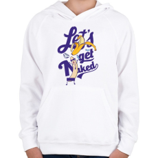 PRINTFASHION Meztelenül - Gyerek kapucnis pulóver - Fehér