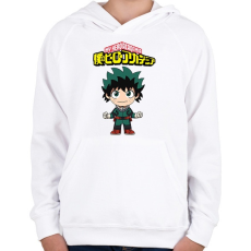 PRINTFASHION MHA Izuku Midoriya - Gyerek kapucnis pulóver - Fehér