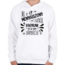 PRINTFASHION Mi a menyasszony csapata vagyunk - Gyerek kapucnis pulóver - Fehér gyerek pulóver, kardigán