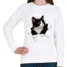PRINTFASHION mi cicánk kitőr - Női pulóver - Fehér női pulóver, kardigán