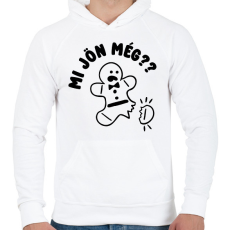 PRINTFASHION Mi jön még mézeskalács - Férfi kapucnis pulóver - Fehér