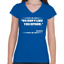 PRINTFASHION Mi se kedveljük egymást - burpees - Női V-nyakú póló - Királykék női póló