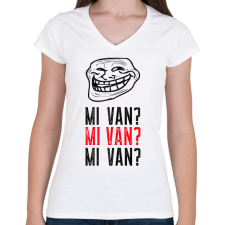 PRINTFASHION MI VAN MI VAN MI VAN - Női V-nyakú póló - Fehér női póló