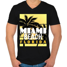 PRINTFASHION Miami  - Férfi V-nyakú póló - Fekete
