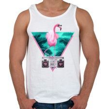 PRINTFASHION Miami flamingo - Férfi atléta - Fehér atléta, trikó