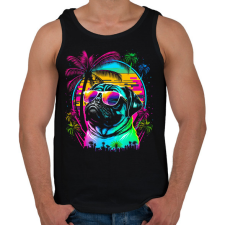 PRINTFASHION Miami mopsz - Férfi atléta - Fekete atléta, trikó