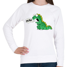 PRINTFASHION miaw dino - Női pulóver - Fehér női pulóver, kardigán