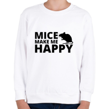 PRINTFASHION Mice make me happy - Gyerek pulóver - Fehér gyerek pulóver, kardigán