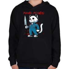 PRINTFASHION Michael MEOWers - Gyerek kapucnis pulóver - Fekete gyerek pulóver, kardigán