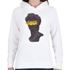 PRINTFASHION Michelangelo - Dávid szobor arannyal - Női kapucnis pulóver - Fehér