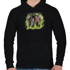 PRINTFASHION Michonne - Férfi kapucnis pulóver - Fekete férfi pulóver, kardigán