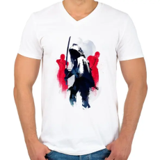 PRINTFASHION Michonne The Walking Dead - Férfi V-nyakú póló - Fehér