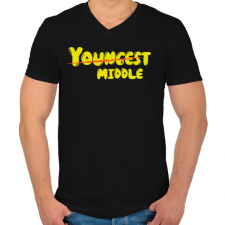 PRINTFASHION Middle - Középső tesó - Férfi V-nyakú póló - Fekete férfi póló