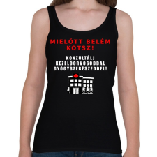 PRINTFASHION MIELŐTT BELÉM KÖTSZ - Női atléta - Fekete női trikó