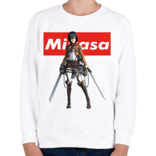 PRINTFASHION Mikasa Ackerman - Gyerek pulóver - Fehér gyerek pulóver, kardigán