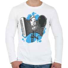 PRINTFASHION Mikrofon - Férfi hosszú ujjú póló - Fehér