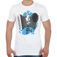 PRINTFASHION Mikrofon - Férfi póló - Fehér férfi póló