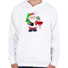 PRINTFASHION Mikulás apa - Gyerek kapucnis pulóver - Fehér gyerek pulóver, kardigán