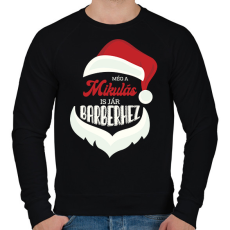 PRINTFASHION Mikulás barber - Férfi pulóver - Fekete