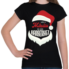 PRINTFASHION Mikulás barber - Női póló - Fekete női póló