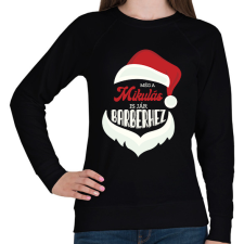 PRINTFASHION Mikulás barber - Női pulóver - Fekete női pulóver, kardigán