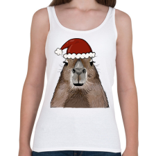 PRINTFASHION Mikulás Capybara - Női atléta - Fehér női trikó