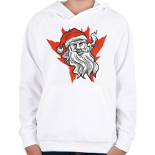 PRINTFASHION Mikulás cigivel - Gyerek kapucnis pulóver - Fehér gyerek pulóver, kardigán