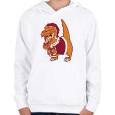 PRINTFASHION Mikulás dínó - Gyerek kapucnis pulóver - Fehér gyerek pulóver, kardigán