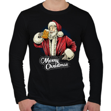 PRINTFASHION mikulás - Férfi hosszú ujjú póló - Fekete