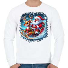 PRINTFASHION Mikulás - Férfi pulóver - Fehér férfi pulóver, kardigán