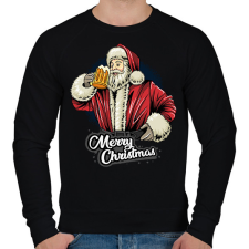 PRINTFASHION mikulás - Férfi pulóver - Fekete férfi pulóver, kardigán
