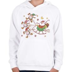 PRINTFASHION Mikulás - Gyerek kapucnis pulóver - Fehér