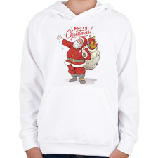 PRINTFASHION Mikulás - Gyerek kapucnis pulóver - Fehér gyerek pulóver, kardigán