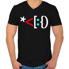 PRINTFASHION Mikulás hangulatjelek - Férfi V-nyakú póló - Fekete férfi póló