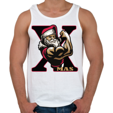 PRINTFASHION Mikulás kigyúrva XMAS - Férfi atléta - Fehér atléta, trikó