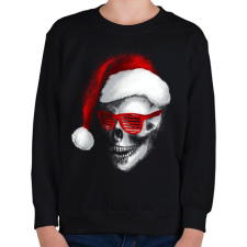 PRINTFASHION Mikulás koponya - Gyerek pulóver - Fekete gyerek pulóver, kardigán