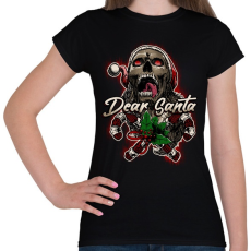 PRINTFASHION Mikulás koponya - Női póló - Fekete
