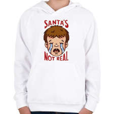 PRINTFASHION Mikulás nem létezik - Gyerek kapucnis pulóver - Fehér gyerek pulóver, kardigán