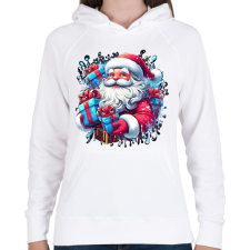 PRINTFASHION Mikulás - Női kapucnis pulóver - Fehér női pulóver, kardigán