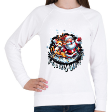 PRINTFASHION Mikulás - Női pulóver - Fehér női pulóver, kardigán