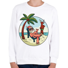 PRINTFASHION Mikulás nyaral - Gyerek pulóver - Fehér gyerek pulóver, kardigán