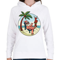 PRINTFASHION Mikulás nyaral - Női kapucnis pulóver - Fehér