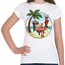 PRINTFASHION Mikulás nyaral - Női póló - Fehér