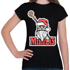PRINTFASHION Mikulás pálcával - Női póló - Fekete női póló