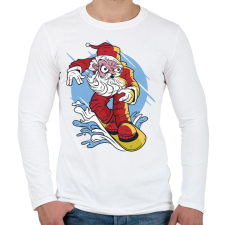 PRINTFASHION Mikulás - szörföző_Rajztábla 1 - Férfi hosszú ujjú póló - Fehér férfi póló