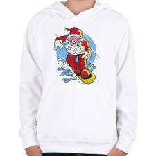PRINTFASHION Mikulás - szörföző_Rajztábla 1 - Gyerek kapucnis pulóver - Fehér gyerek pulóver, kardigán