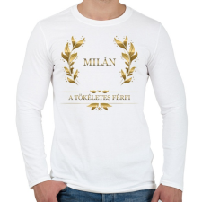 PRINTFASHION Milán - Férfi hosszú ujjú póló - Fehér férfi póló
