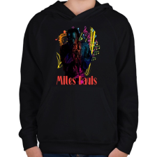 PRINTFASHION miles davis colorful - Gyerek kapucnis pulóver - Fekete gyerek pulóver, kardigán