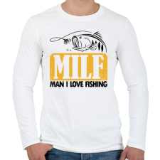 PRINTFASHION MILF horgász - Férfi hosszú ujjú póló - Fehér férfi póló