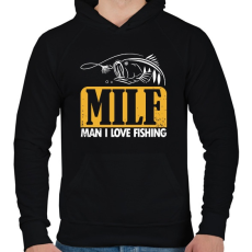 PRINTFASHION MILF pecás - Férfi kapucnis pulóver - Fekete